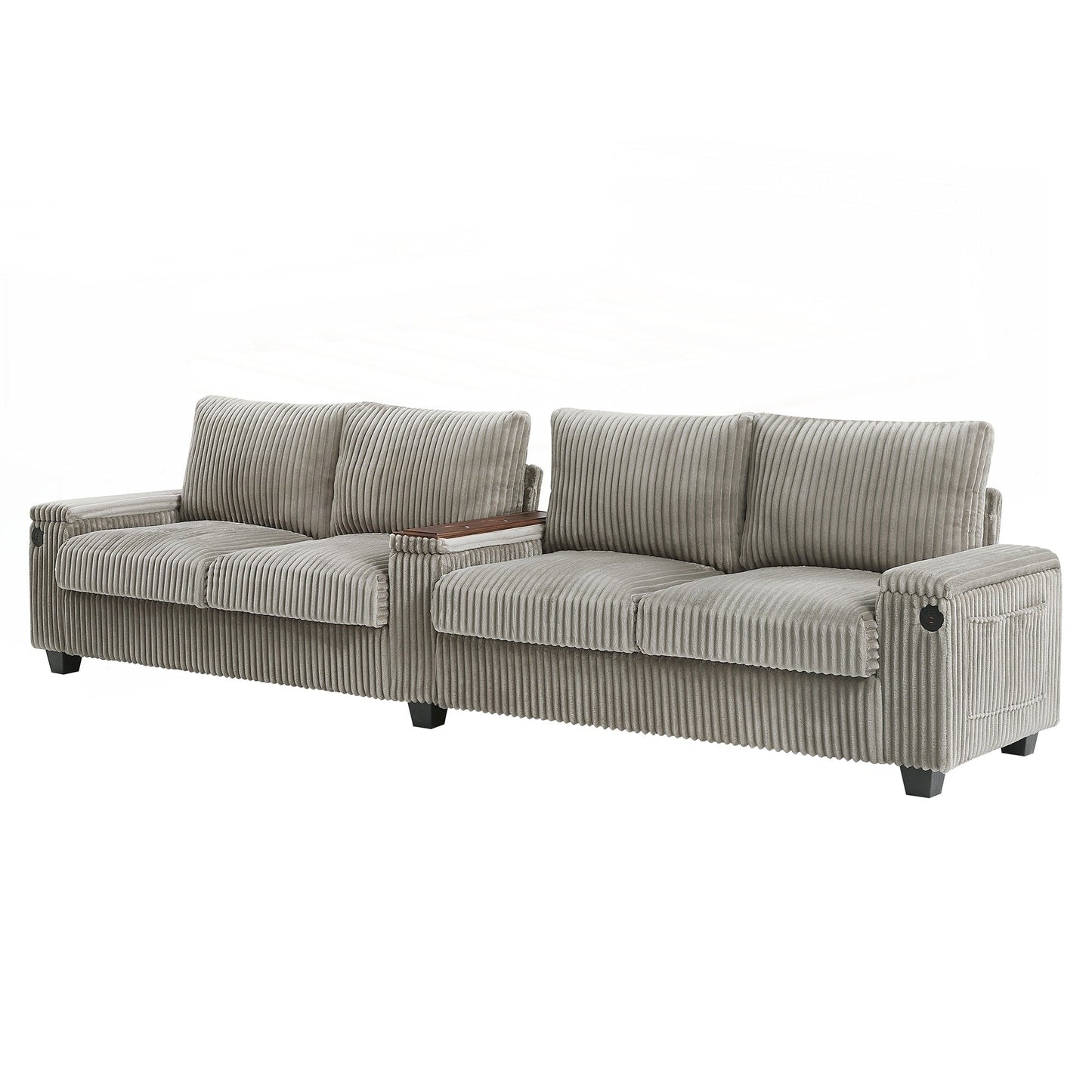 Canapé 4 places en velours côtelé de 133 pouces