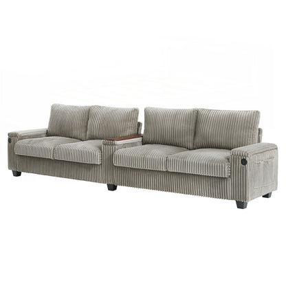 Canapé 4 places en velours côtelé de 133 pouces