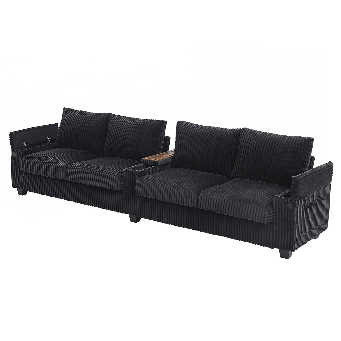 Canapé 4 places en velours côtelé de 133 pouces