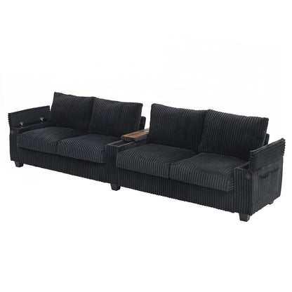 Canapé 4 places en velours côtelé de 133 pouces