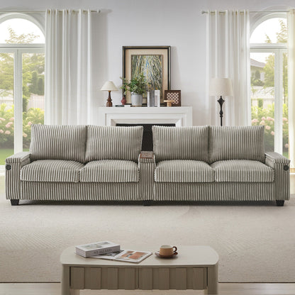 Canapé 4 places en velours côtelé de 133 pouces