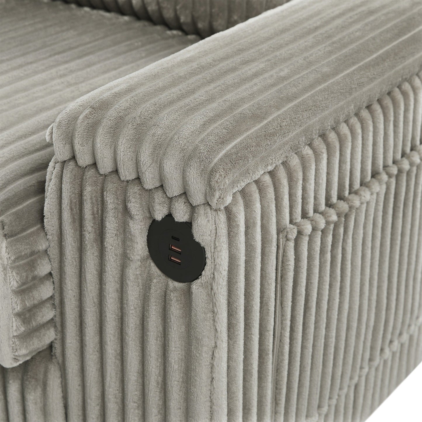 Canapé 4 places en velours côtelé de 133 pouces