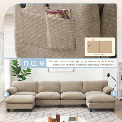 Canapé sectionnel modulaire de 140 pouces