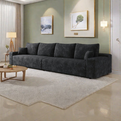 Canapé 5 places en mousse 140Foam - Canapé nuage en velours côtelé moelleux avec fauteuil inclinable et mousse haute résilience