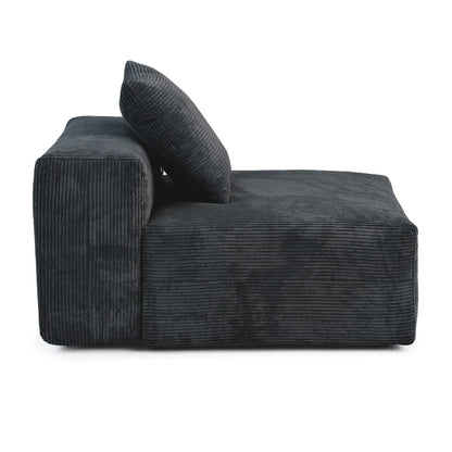 Canapé sectionnel modulaire en velours côtelé 141,73 avec coussin épais, canapé convertible à assise profonde pour salon
