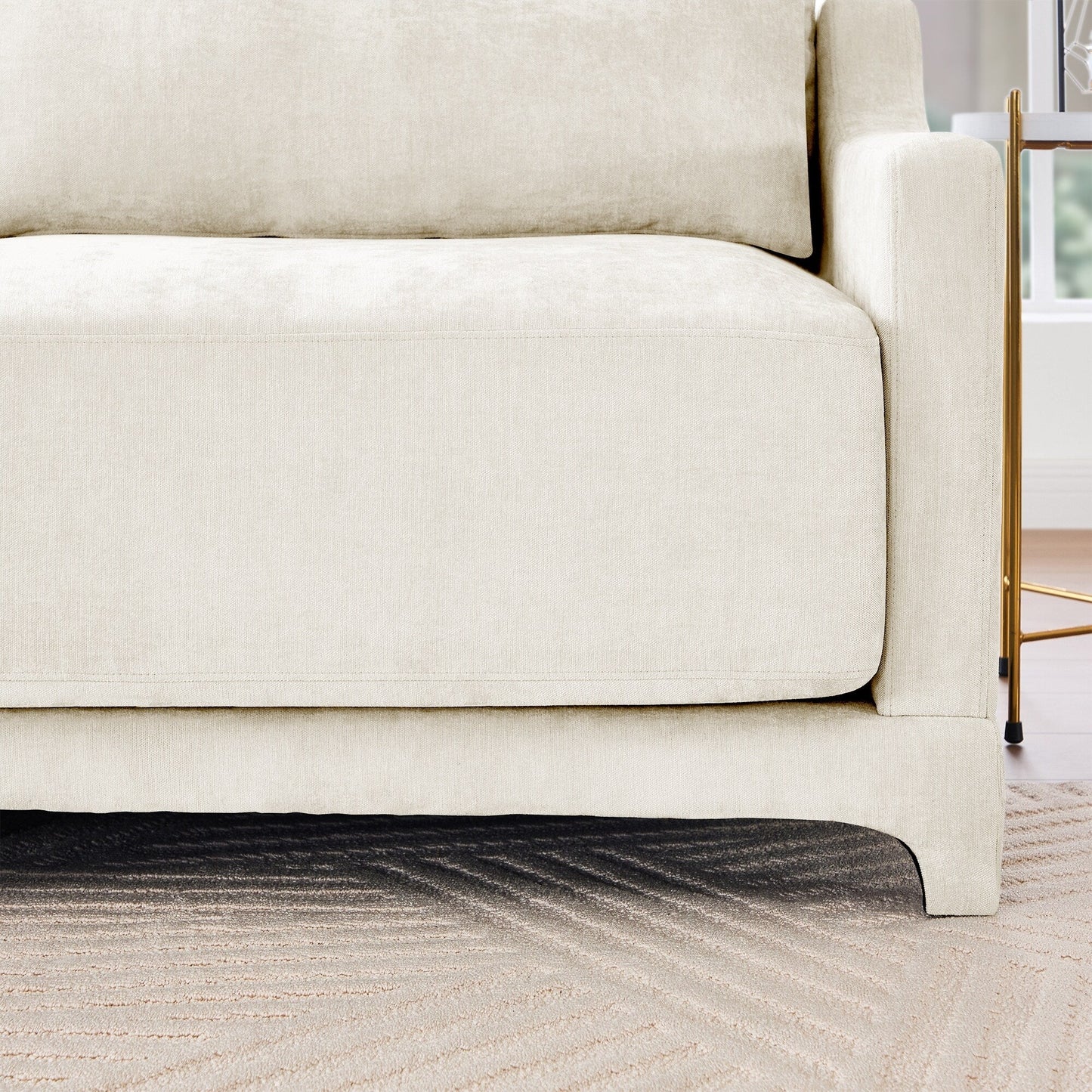 Canapé 6 places en chenille 141,7 avec base ergonomique en bois et éponge haute résilience pour le salon