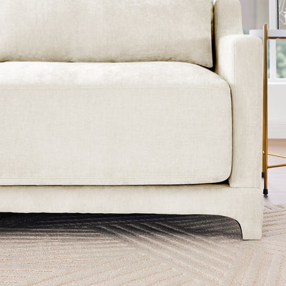 Canapé 6 places en chenille 141,7 avec base ergonomique en bois et éponge haute résilience pour le salon