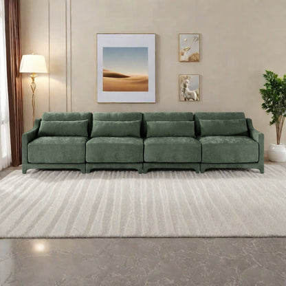 Canapé 6 places en chenille 141,7 avec base ergonomique en bois et éponge haute résilience pour le salon