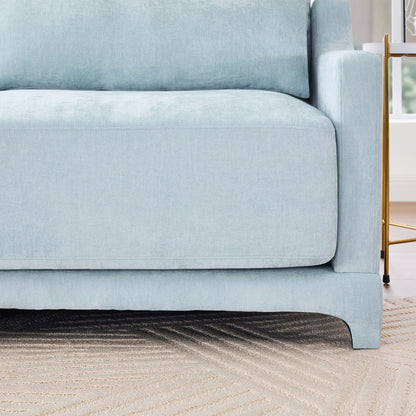 Canapé 6 places en chenille 141,7 avec base ergonomique en bois et éponge haute résilience pour le salon