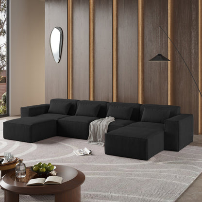 Canapé sectionnel modulaire en U 149, canapé rembourré 6 places, combinaison libre