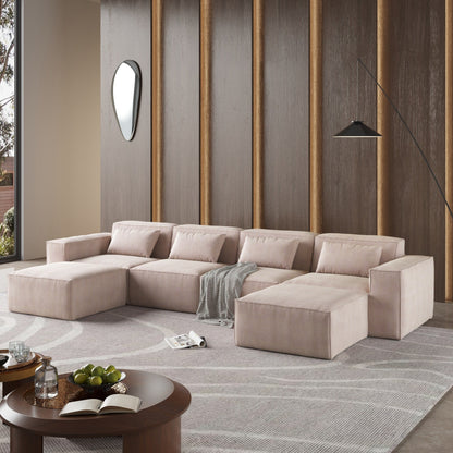 Canapé sectionnel modulaire en U 149, canapé rembourré 6 places, combinaison libre