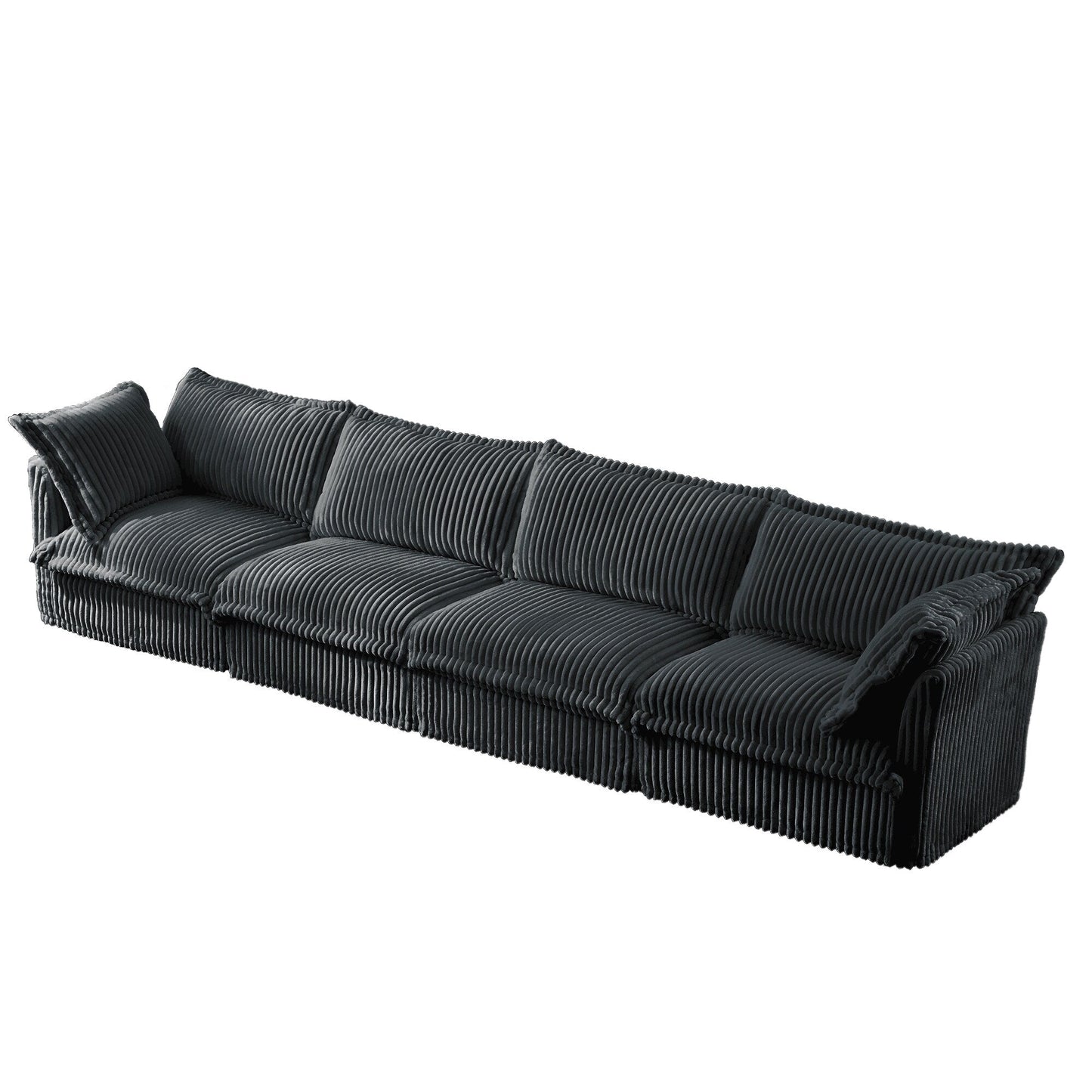 Canapé 5 places en velours côtelé 156,6 pouces profond pour salon et chambre