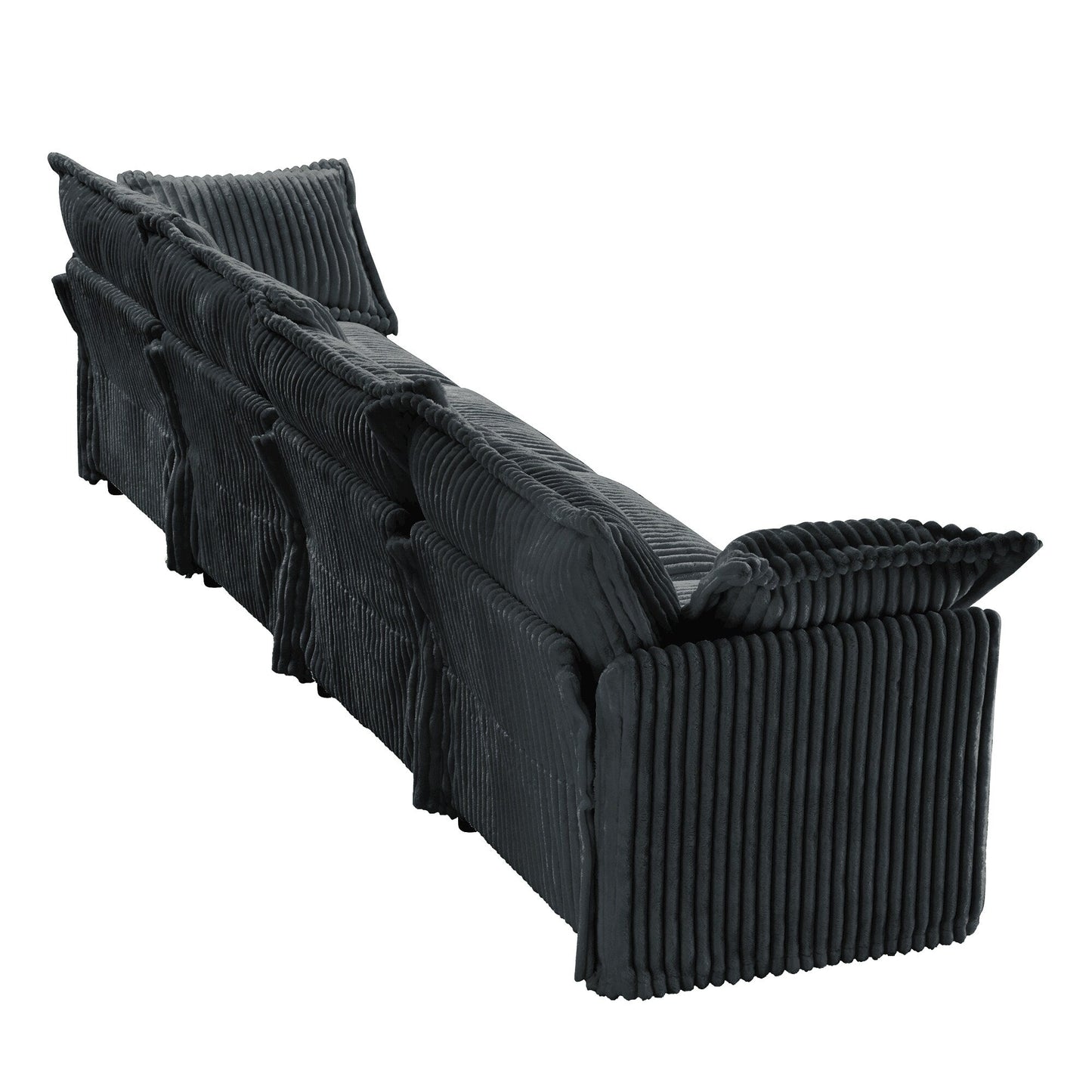 Canapé 5 places en velours côtelé 156,6 pouces profond pour salon et chambre