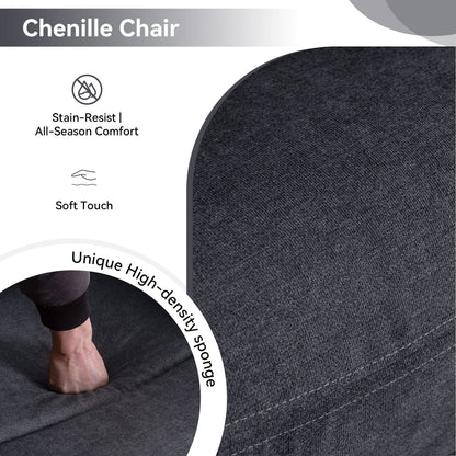 Fauteuil inclinable électrique à 160° pour personnes âgées, avec massage et chauffage à 8 points, tissu chenille doux