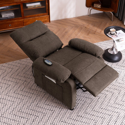Fauteuil inclinable électrique à 160° pour personnes âgées, avec massage et chauffage à 8 points, tissu chenille doux