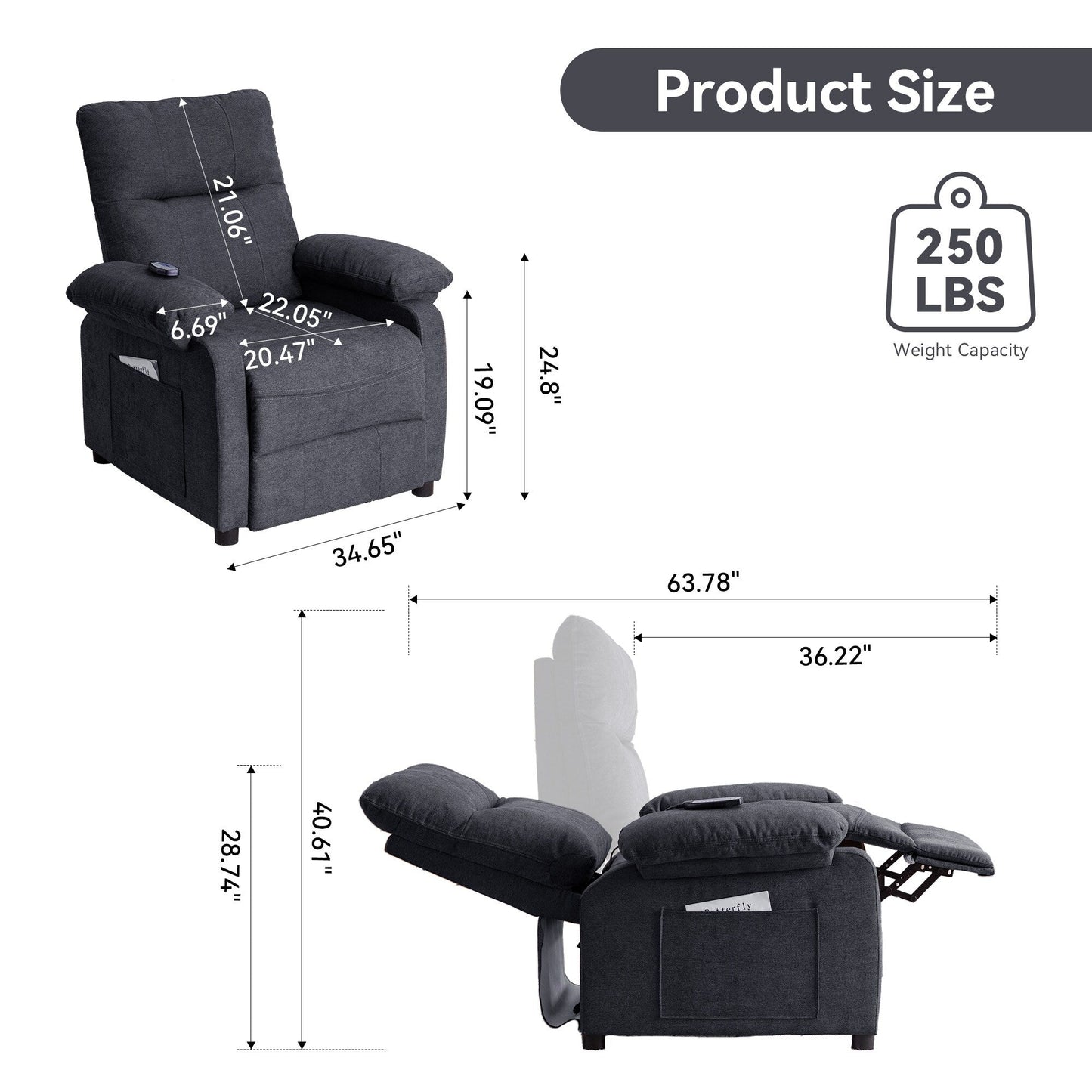 Fauteuil inclinable à 160° pour personnes âgées