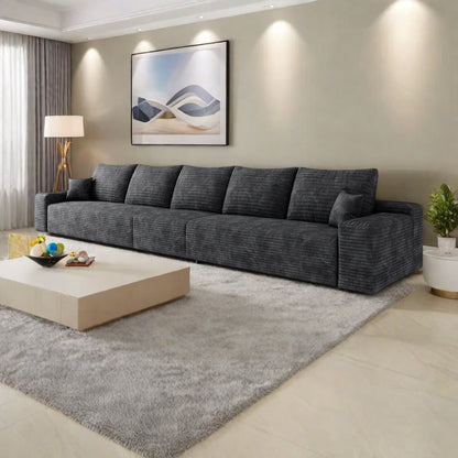 Canapé 6 places en mousse 168Foam - Canapé nuage en velours côtelé moelleux avec fauteuil inclinable et mousse haute résilience