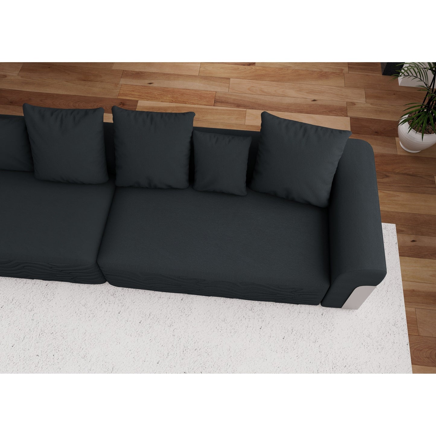 Canapé 6 places en tissu 179,5 avec assise profonde et confortable en forme de nuage avec oreillers