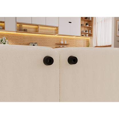 Canapé 6 places en tissu 179,5 avec assise profonde et confortable en forme de nuage avec oreillers