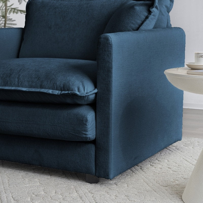 Ensemble de 2 canapés surdimensionnés extra profonds rembourrés en chenille avec canapés 3 places et causeuse