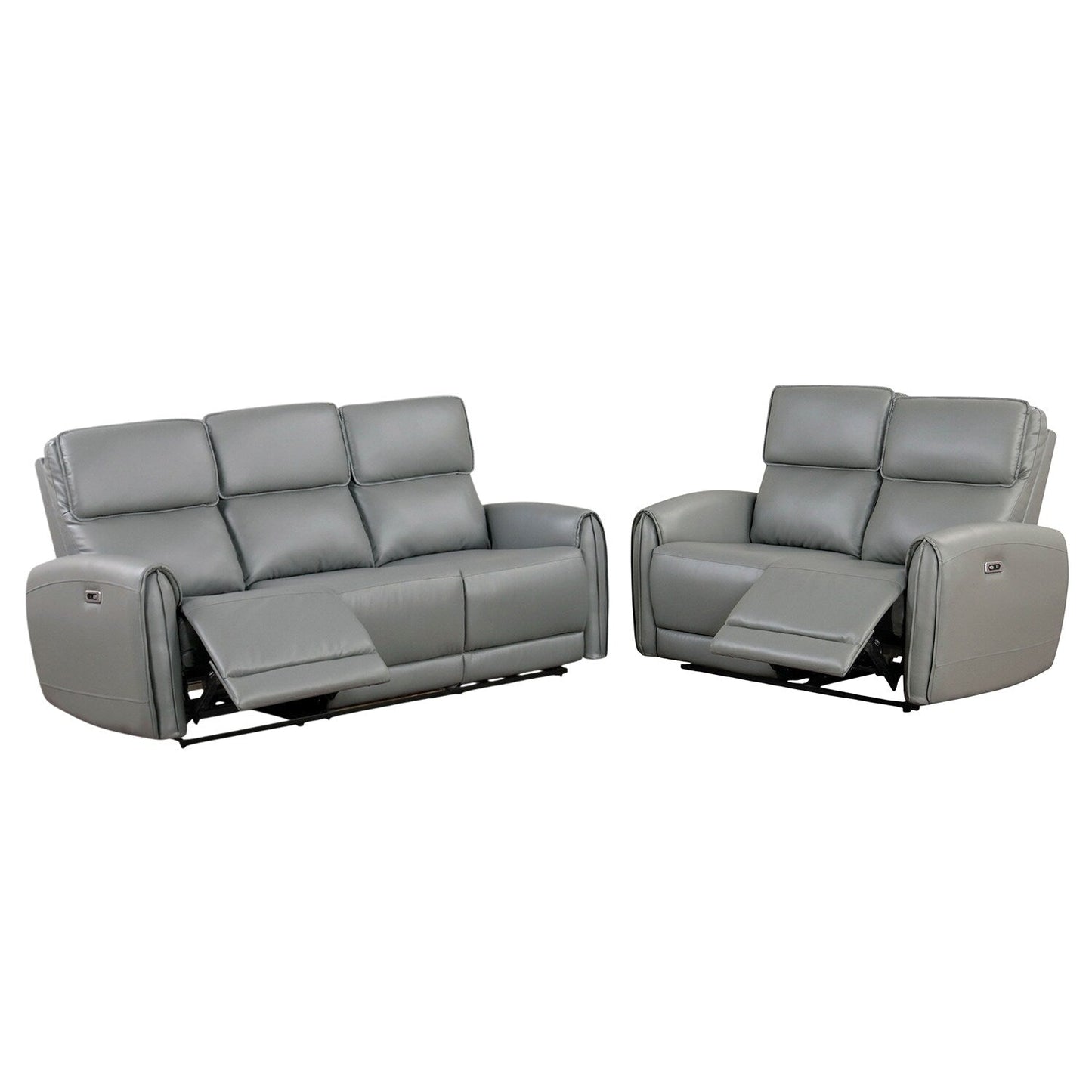 Ensemble de canapés électriques rembourrés 2 pièces avec ports de chargement USB