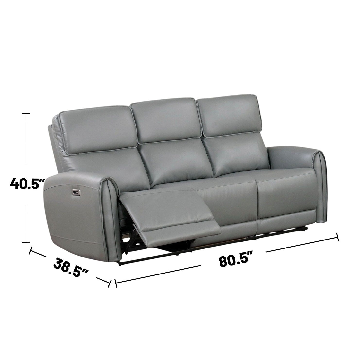 Ensemble de canapés électriques rembourrés 2 pièces avec ports de chargement USB