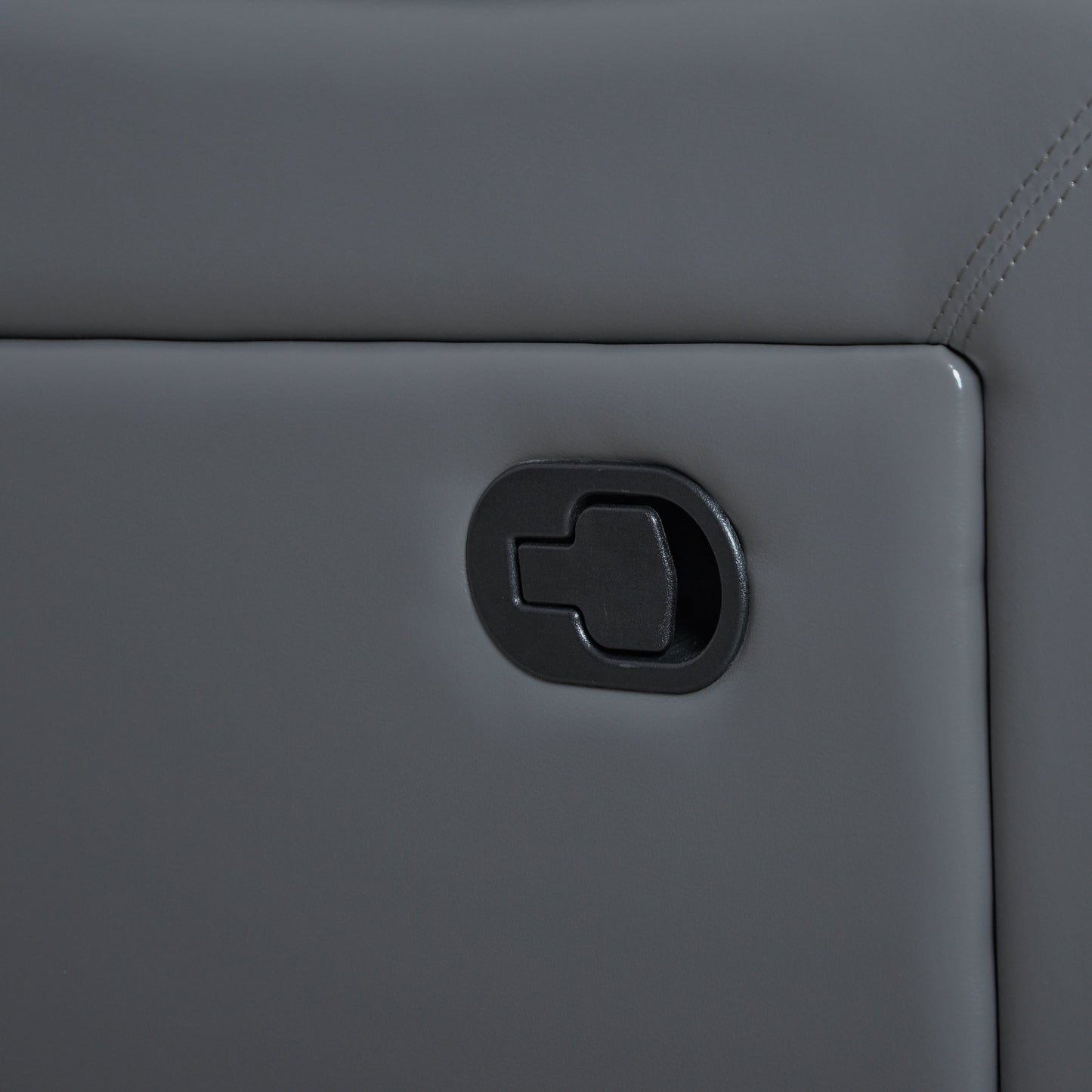 Ensemble de canapés de salon inclinables manuels classiques en similicuir, 2 pièces, avec console et porte-gobelets