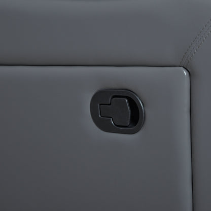 Ensemble de canapés de salon inclinables manuels classiques en similicuir, 2 pièces, avec console et porte-gobelets