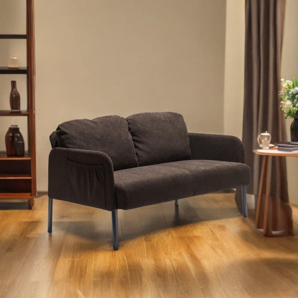 Canapé 2 places en tissu polyester, canapé causeuse moderne, petit canapé confortable pour petit espace, salon, chambre, bureau