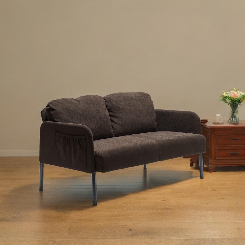 Canapé 2 places en tissu polyester, canapé causeuse moderne, petit canapé confortable pour petit espace, salon, chambre, bureau