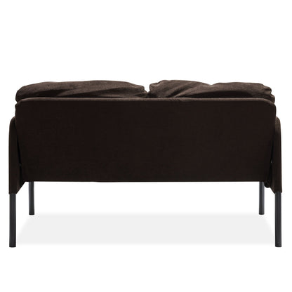 Canapé 2 places en tissu polyester, canapé causeuse moderne, petit canapé confortable pour petit espace, salon, chambre, bureau