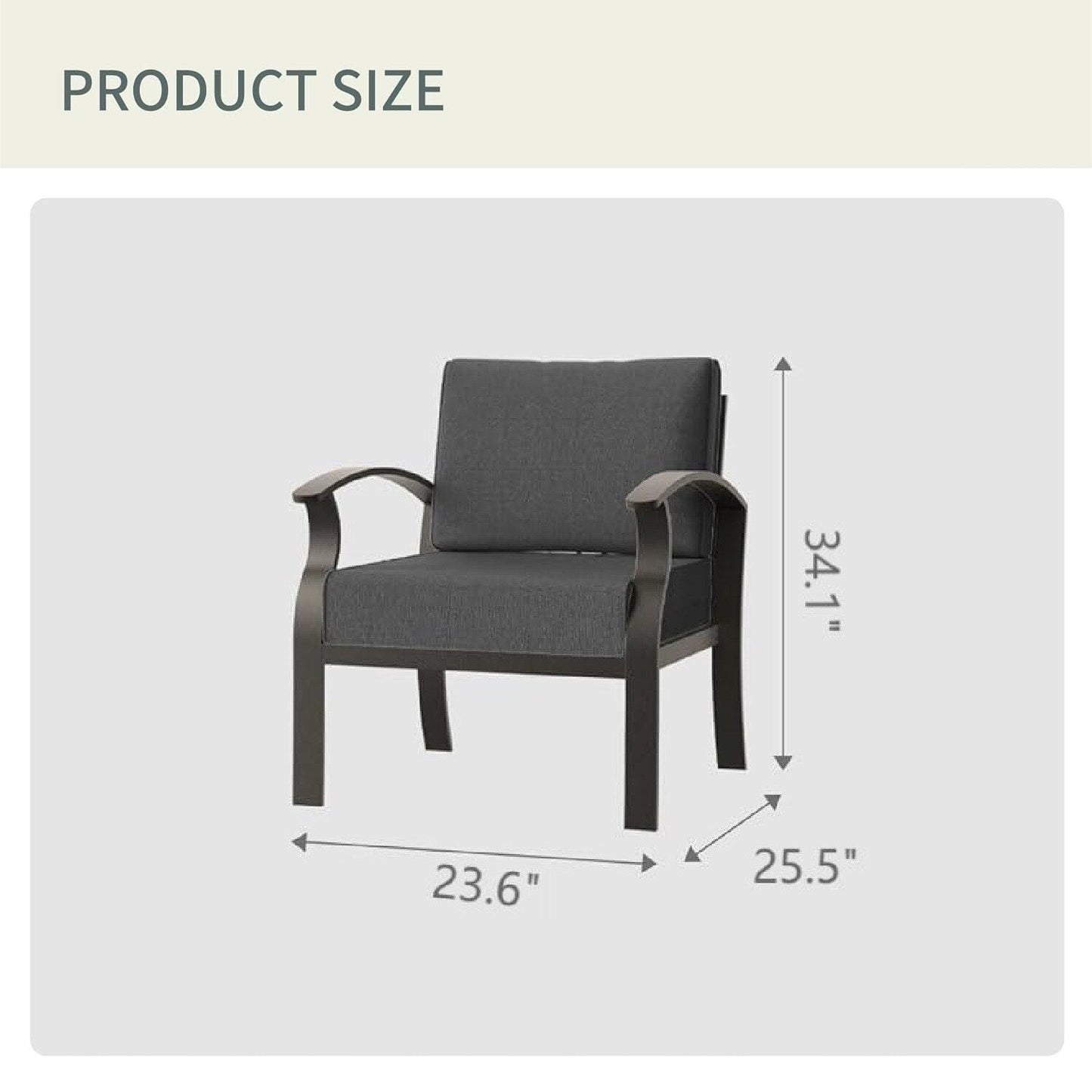 Canapés d'extérieur 2 places en aluminium avec coussins noirs