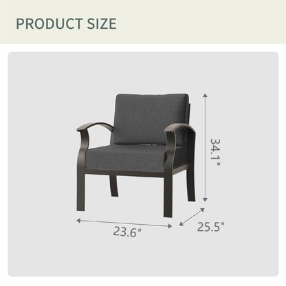 Canapés d'extérieur 2 places en aluminium avec coussins noirs