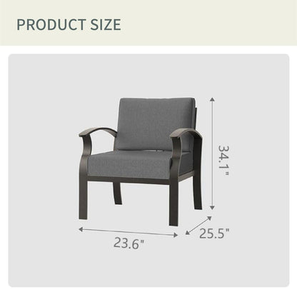 Canapés d'extérieur 2 places en aluminium avec coussins gris