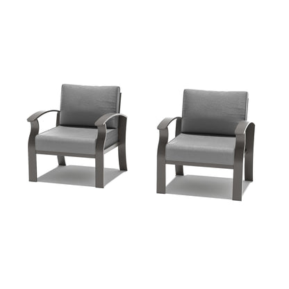 Canapés d'extérieur 2 places en aluminium avec coussins gris