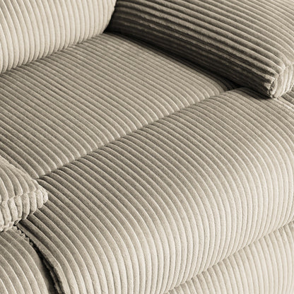 Ensemble de 2 fauteuils inclinables manuels en velours côtelé avec repose-pieds