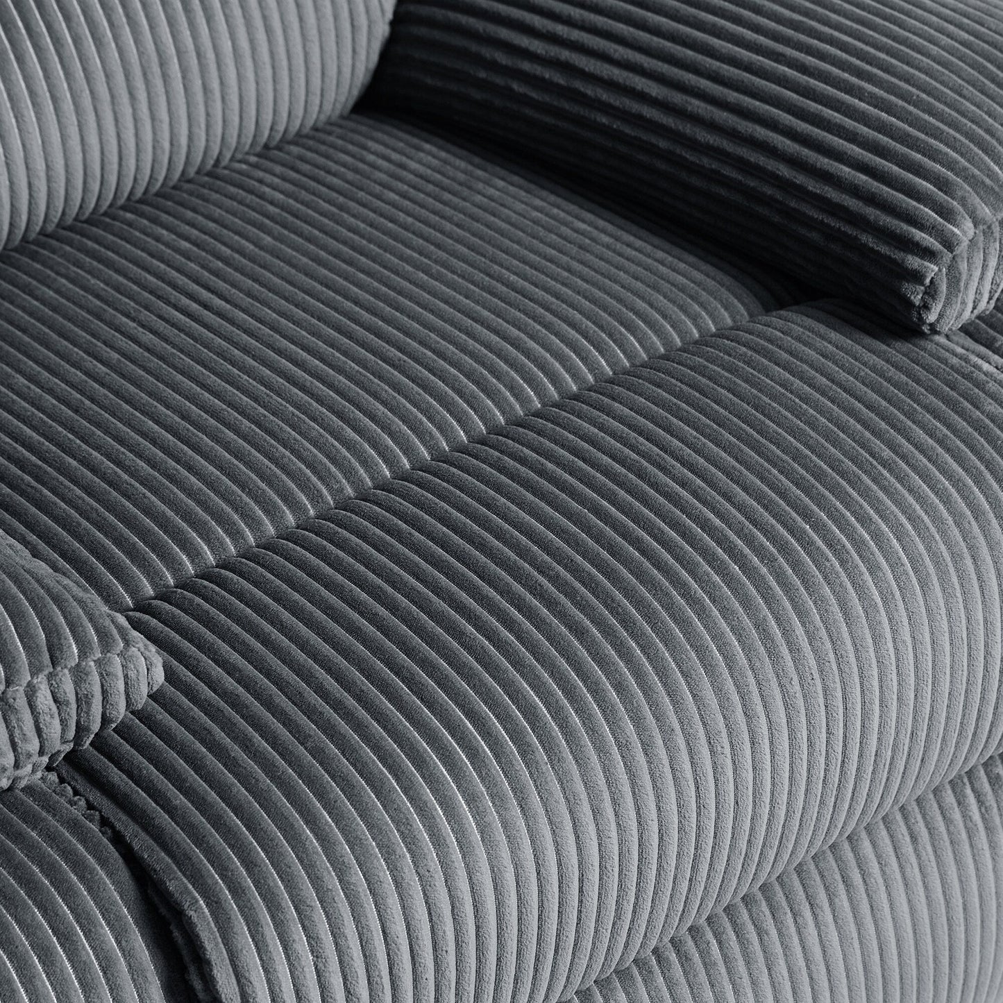 Ensemble de 2 fauteuils inclinables manuels en velours côtelé avec repose-pieds