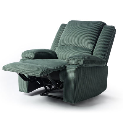 Ensemble de 2 fauteuils inclinables manuels en velours côtelé avec repose-pieds