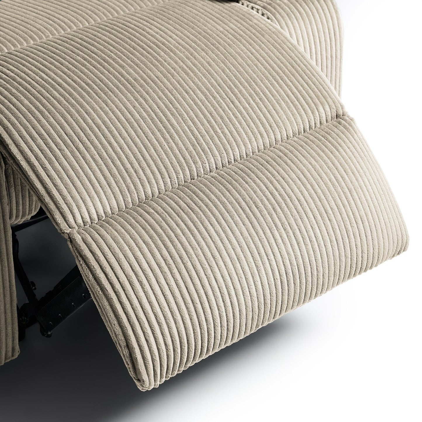 Ensemble de 2 fauteuils inclinables manuels en velours côtelé avec repose-pieds