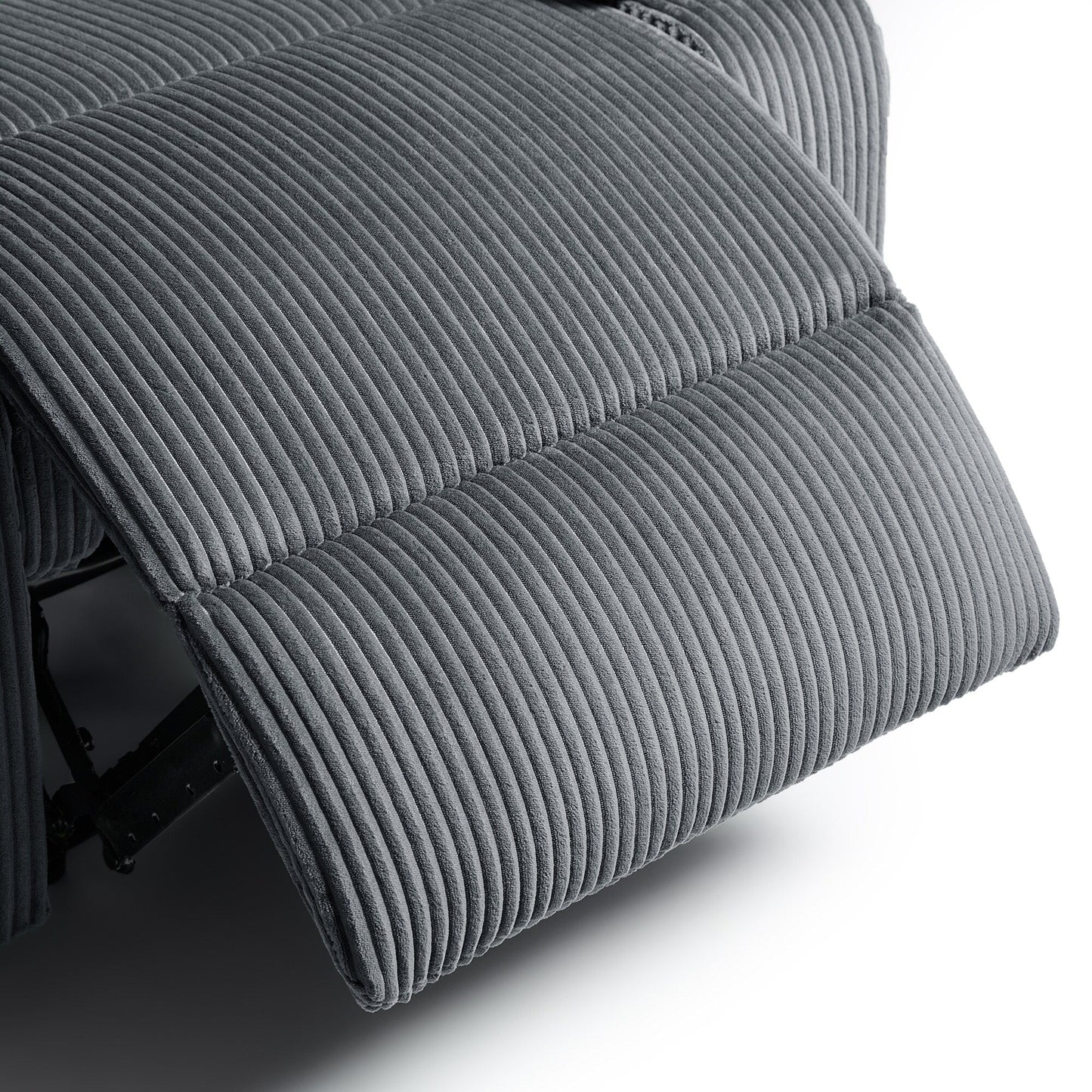 Ensemble de 2 fauteuils inclinables manuels en velours côtelé avec repose-pieds