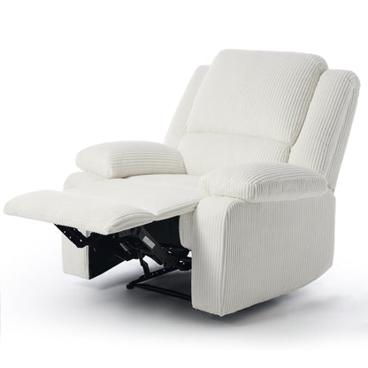 Ensemble de 2 fauteuils inclinables manuels en velours côtelé avec repose-pieds