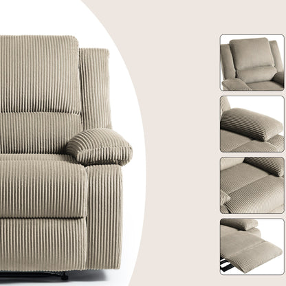 Ensemble de 2 fauteuils inclinables manuels en velours côtelé avec repose-pieds