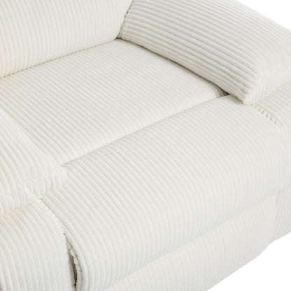 Ensemble de 2 fauteuils inclinables manuels en velours côtelé avec repose-pieds