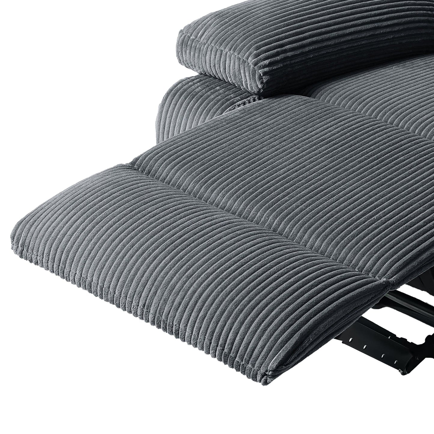 Lot de 2 fauteuils inclinables manuels modernes en velours côtelé, fauteuil d'appoint surdimensionné avec accoudoirs larges