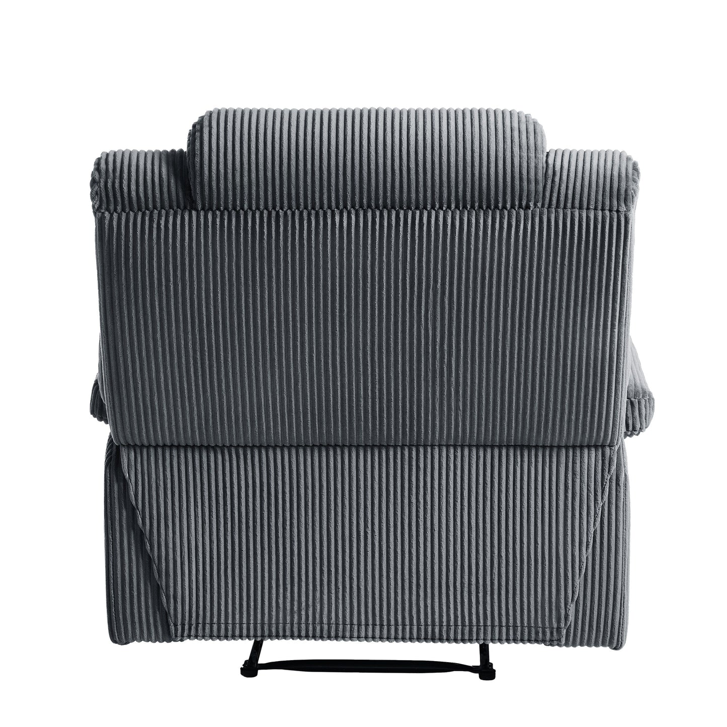 Lot de 2 fauteuils inclinables manuels modernes en velours côtelé, fauteuil d'appoint surdimensionné avec accoudoirs larges