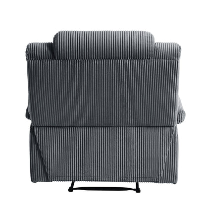 Lot de 2 fauteuils inclinables manuels modernes en velours côtelé, fauteuil d'appoint surdimensionné avec accoudoirs larges