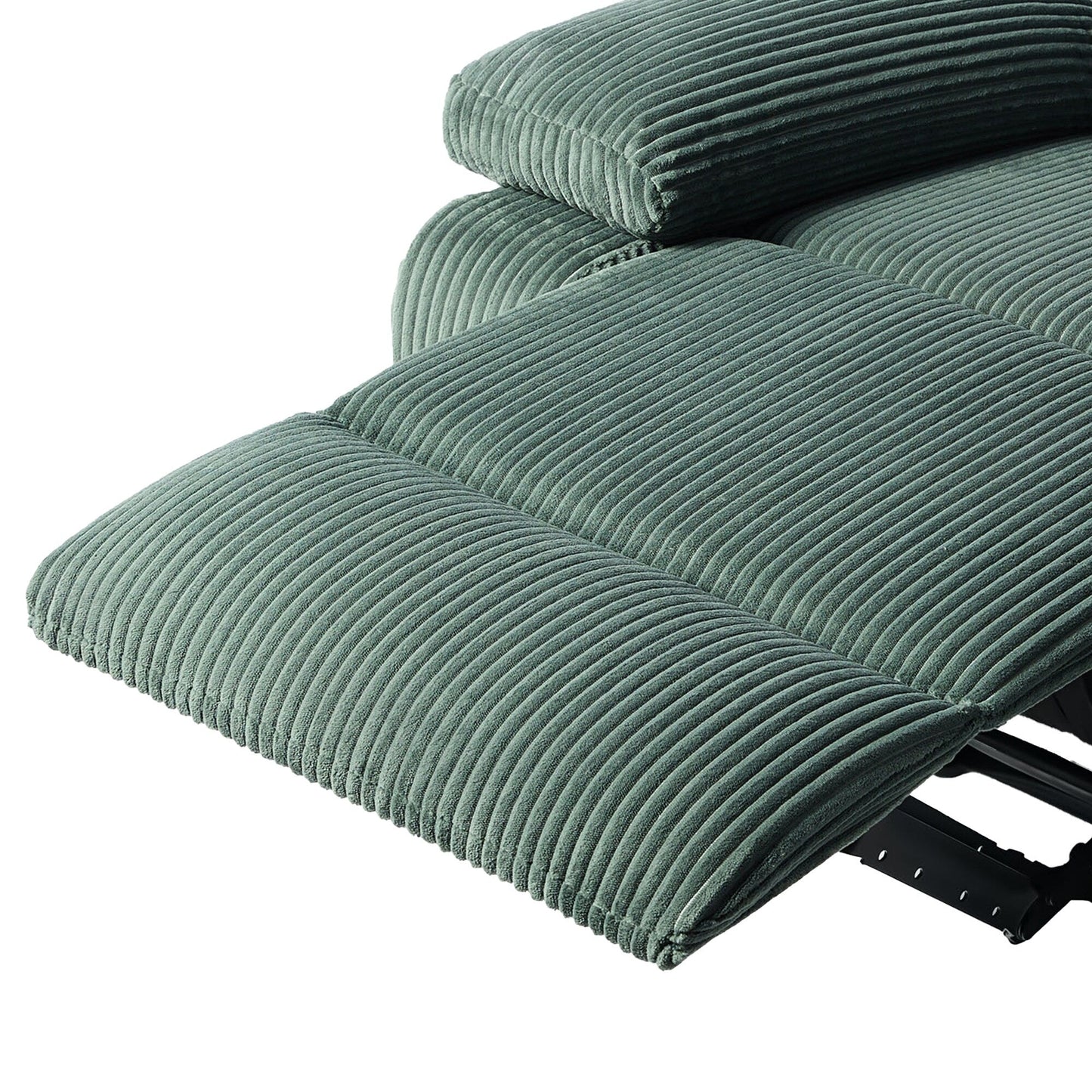 Lot de 2 fauteuils inclinables manuels modernes en velours côtelé, fauteuil d'appoint surdimensionné avec accoudoirs larges