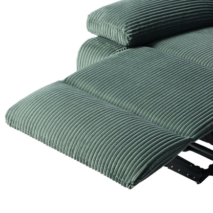 Lot de 2 fauteuils inclinables manuels modernes en velours côtelé, fauteuil d'appoint surdimensionné avec accoudoirs larges