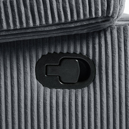 Lot de 2 fauteuils inclinables manuels modernes en velours côtelé, fauteuil d'appoint surdimensionné avec accoudoirs larges