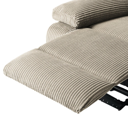 Lot de 2 fauteuils inclinables manuels modernes en velours côtelé, fauteuil d'appoint surdimensionné avec accoudoirs larges